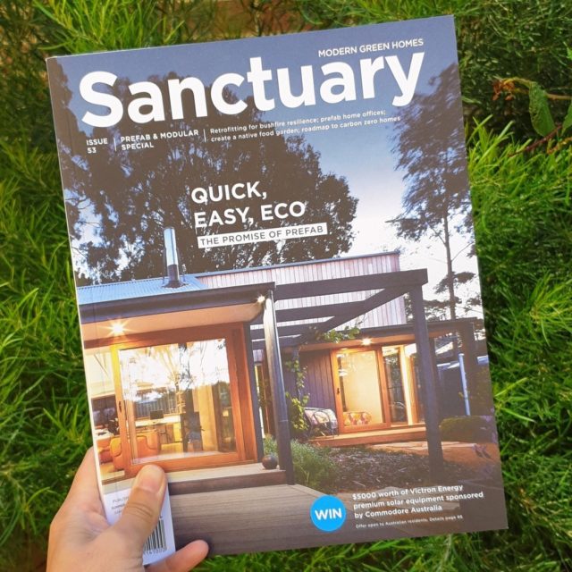 We're delighted to have our Somers home featured as cover story in the latest issue of @sanctuarymag (Issue 53). This north-facing three-bedroom family home was designed for energy efficiency and connection to the outdoors. 

“The solar gain through the day means it can get as warm as 25 degrees Celsius inside, and we don’t need any heating at night. In summer, cross flow ventilation really helps keep the house cool during the day.house cools down beautifully at night; we don’t even need a fan in the main bedroom.” Fairweather Homes clients, Zoe and Dean.

Design: @fairweatherhomes
Photographer: @rhiannonslatter 

#sustainable #modular #prefab #offsite #architecture #australianarchitecture #makeitwood #timber #fairweatherhomes #fairweather #homes #newhomes #instahome #modularhomes #sustainablehomes #archilovers #prefabricated #homedesign #instagood #photooftheday #houses #morningtonpeninsula #melbournearchitecture #recycled #sanctuarymagazine